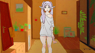 Frieren got trapped in sticky cum and was fucked in the ass! Stark,Fern