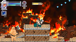 Pretty girl having sex with men and monsters in bullet requiem hentai / ryona act game