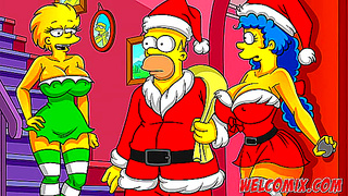 Christmas Present! Giving his wife as a gift to beggars! The Simptoons'Simpsons Hentai