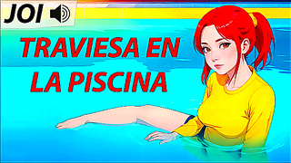 JOI hentai'naughty in the pool Spanish voice
