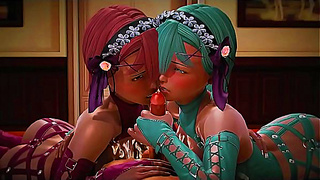 3d hentai anime cartoon red bule teen girls gets fuck