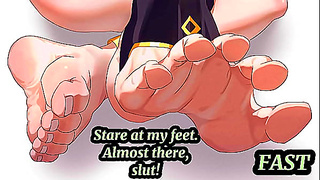 (Hentai JOI) 4 Minute Challenge: Feet and Armpit Worship PART2 (femdom'beta