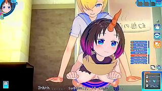 Elma gets fucked by random guy in the public bath - Miss Kobayashi Dragon Maid Hentai