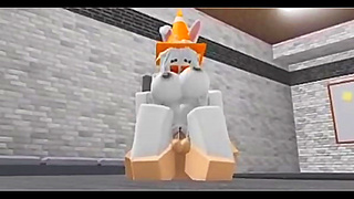 Slutty Roblox bunny girl sneaks in boy's locker room then gets fucked