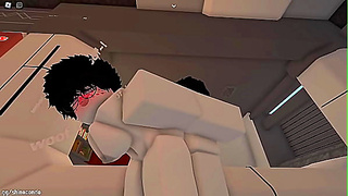 Naughty dog gets fucked and stuffed by a stranger on Roblox