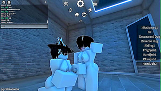 Naughty girls having fun in roblox hehe~~