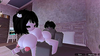fucking a plump girl with a cute face (roblox condo)