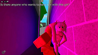 Shy girl opens her crotch and asks for sex behind the store in Roblox's brookhaven