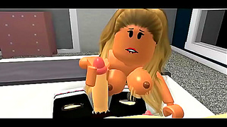 Roblox guy fucking a big tits girl