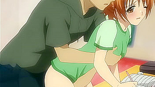 Stepbrother Can't Keep His Hands Off Innocent Studying Stepsis - Uncensored Hentai Action