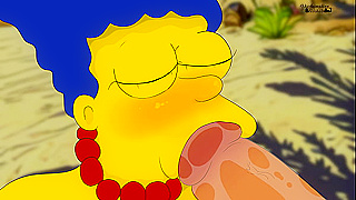 Mom Hentai Marge Gets Fucked by Strangers on Animated Nude Beach Fantasies!