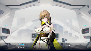 Seductive Space Waifu with Massive Tits Takes Over Planets Fantastically
