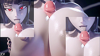 Hentai babe gives a mind-blowing hand job with her perfect tits and teasing s s