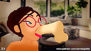 Anime Babe Gets Hardcore Facial by Geeky Glasses-Wearing Chick