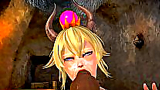 Princess Bowser Satisfies Her Lust With Kinky 3D Fantasy Ride Squirt Orgasm