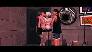 Groupies Seduce Musician for Hardcore Anime Group Sex Adventure & Creampie Orgy
